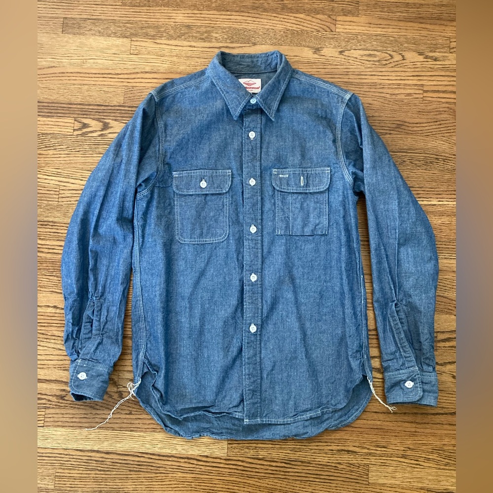 Battenwear Indigo Chambray Work Shirt Medium Made in USA